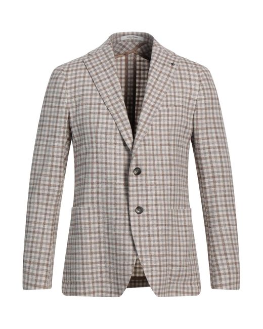 Tagliatore Gray Blazer Virgin Wool, Silk, Cotton, Polyamide, Elastane for men