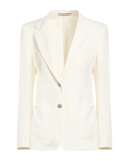 Tagliatore 0205 White Blazer Polyester, Virgin Wool, Elastane