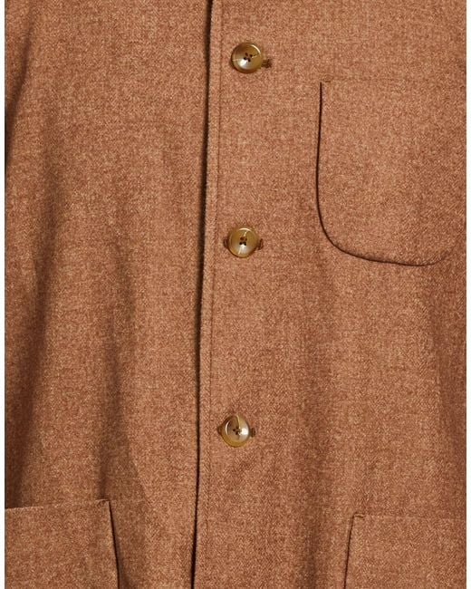 Santaniello Brown Jacket Wool, Polyester for men
