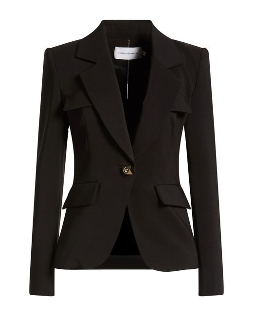SIMONA CORSELLINI Black Blazer Polyester, Elastane