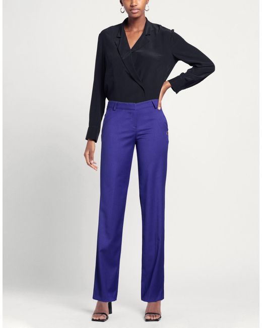 REVISE CONCEPT Blue Pants Polyester, Viscose, Elastane