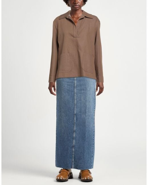 Max Mara Brown Camel Top Cotton, Linen