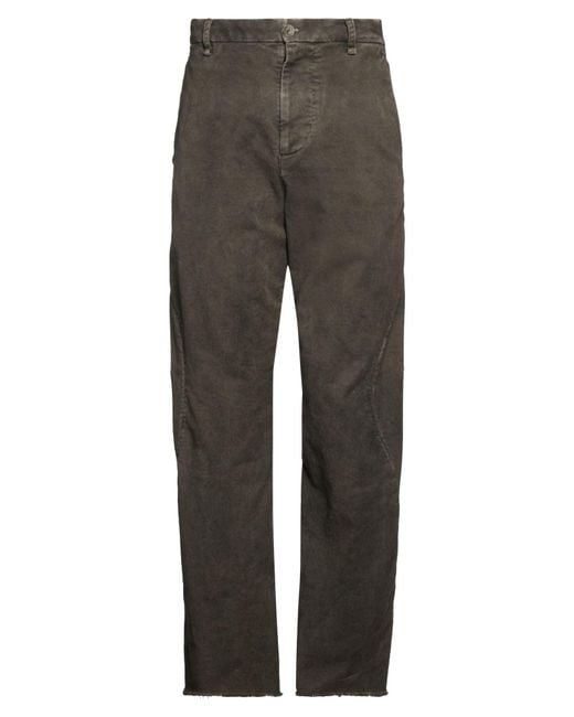 Masnada Gray Khaki Pants Wool, Elastane for men