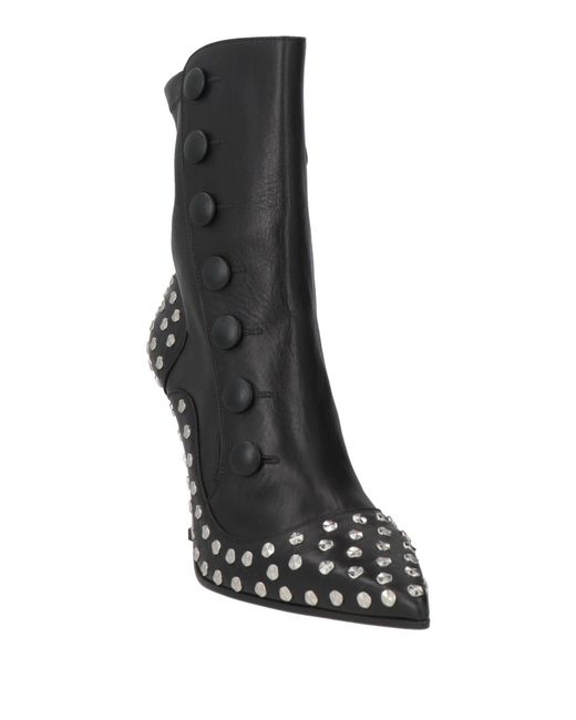 McQueen Black Ankle Boots Leather