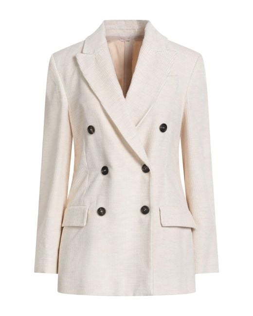 Brunello Cucinelli Natural Blazer Viscose, Cotton