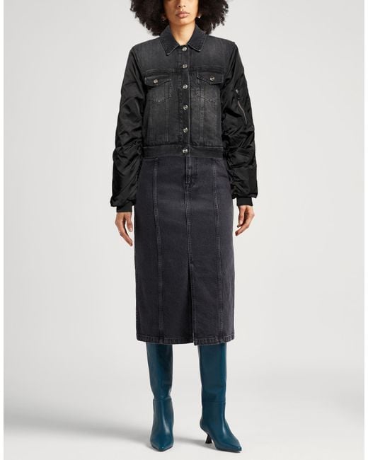 Ganni Black Denim Outerwear Organic Cotton, Cotton
