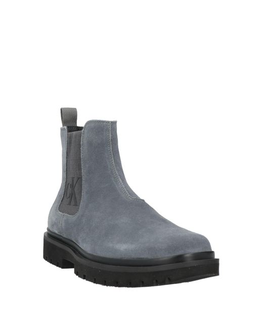 Calvin Klein Gray Ankle Boots for men