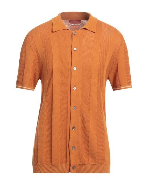 Daniele Fiesoli Orange Shirt Cotton for men