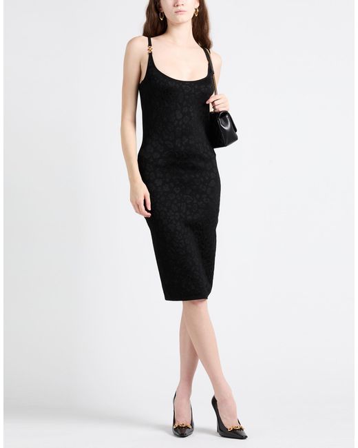 Versace Black Midi Dress Viscose, Polyamide, Polyester, Elastane