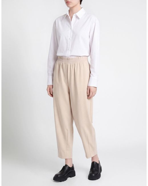 ALESSIA SANTI Natural Pants Polyester, Viscose, Elastane