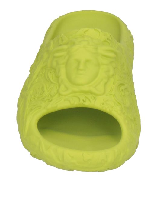 Versace Yellow Medusa Embossed Slides for men