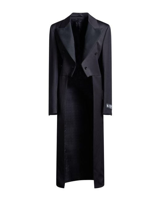 Amiri Black Overcoat & Trench Coat Virgin Wool, Viscose, Polyester