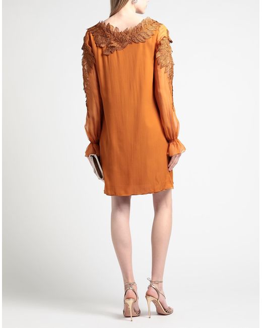 Alberta Ferretti Orange Mini Dress