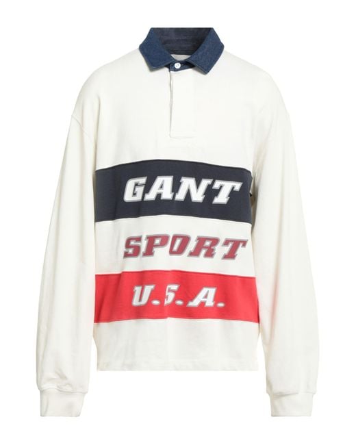 Gant White Ivory Polo Shirt Cotton, Elastane for men