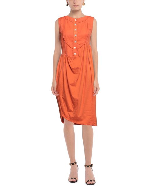 High Orange Midi Dress