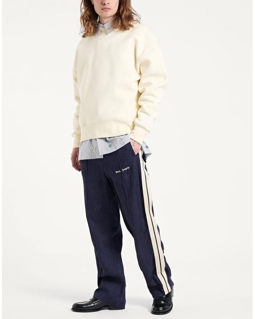 Palm Angels Blue Pants Linen, Cotton, Polyester for men