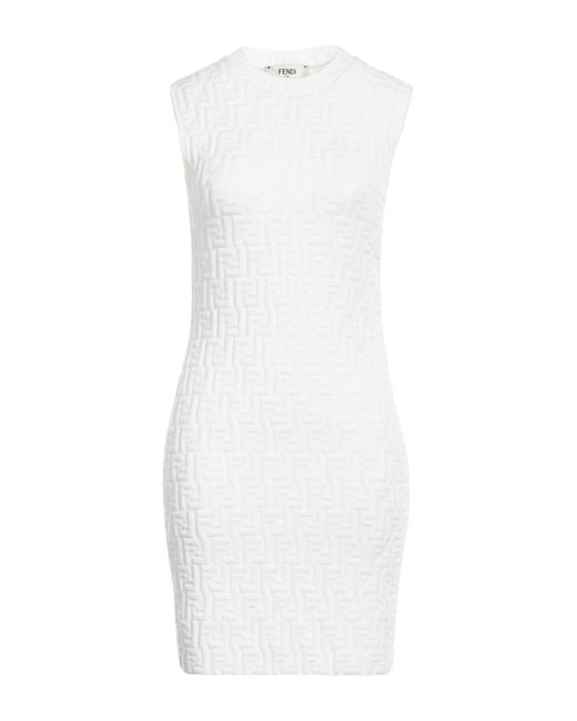 Fendi White Short Dress