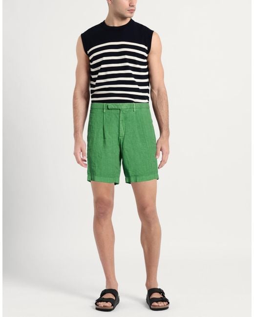 Boglioli Men's Green Shorts & Bermuda Shorts Linen
