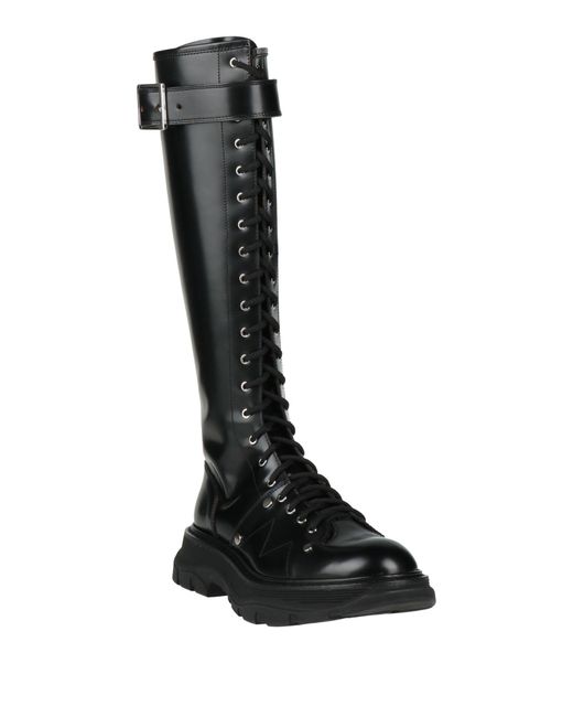 McQueen Black Boot Leather