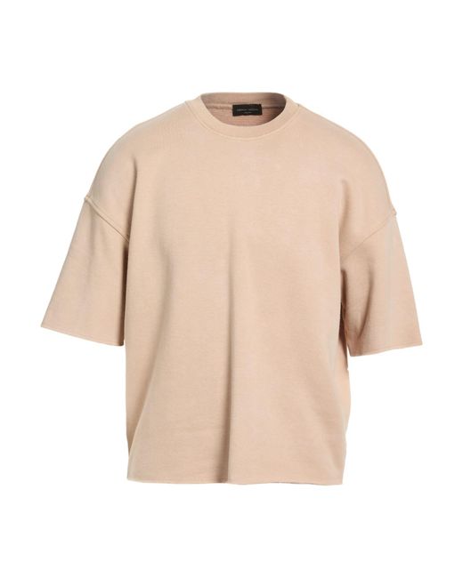Roberto Collina Natural Sweatshirt Cotton, Nylon, Elastane for men
