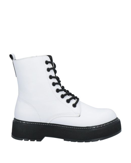 CafeNoir White Ankle Boots