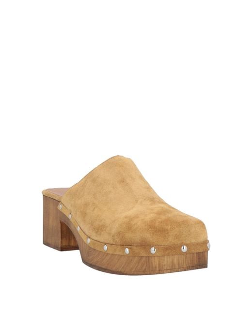COPENHAGEN Brown Camel Mules & Clogs Leather