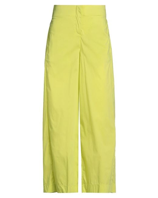 Jijil Yellow Lime Pants Cotton, Polyamide, Elastane