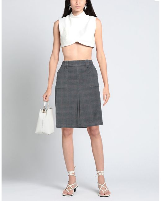 120% Lino Gray Mini Skirt