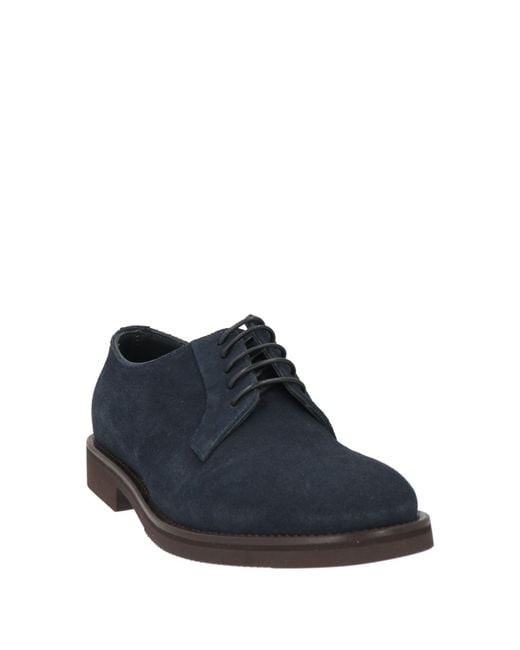 Seboy's Blue Lace-Up Shoes Leather for men