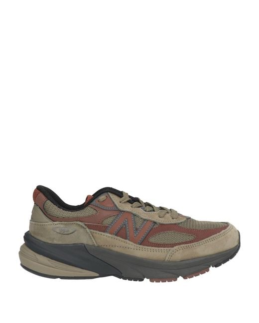 New Balance Brown Sneakers Leather, Textile Fibers for men
