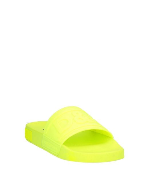 Dolce & Gabbana Yellow Lime Sandals Rubber