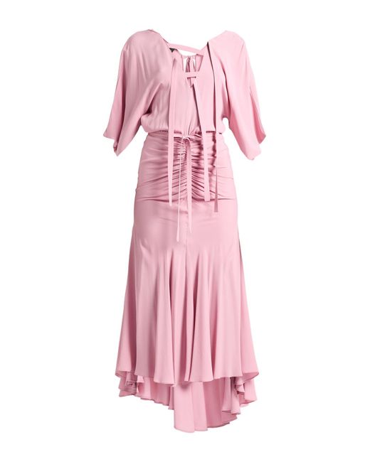 Pinko Pink Maxi Dress Acetate, Silk