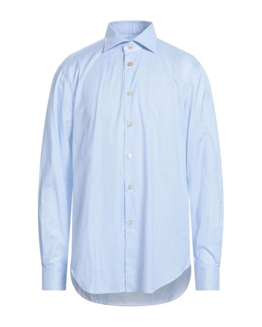 Kiton Blue Shirt Cotton for men