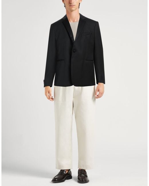 Brian Dales Black Blazer Polyester, Wool for men