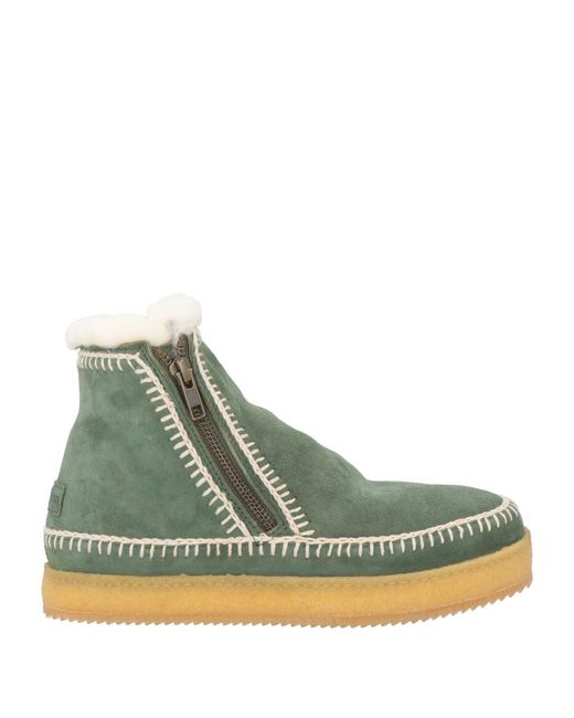Laidbacklondon Green Ankle Boots Leather