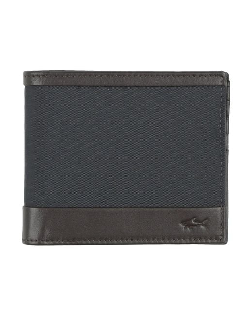 Paul & Shark Black Midnight Wallet Nylon, Cow Leather for men