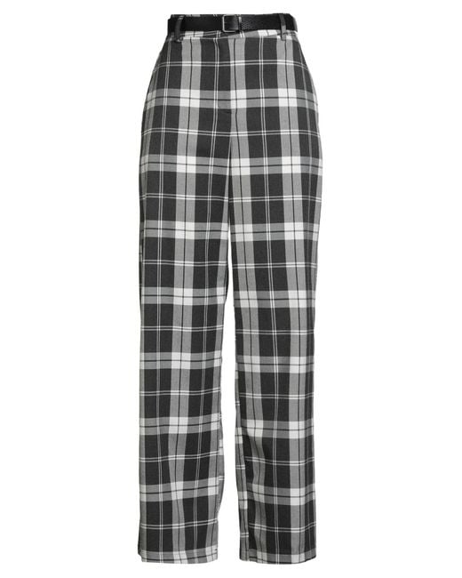 Motel Gray Pants Polyester, Viscose, Elastane