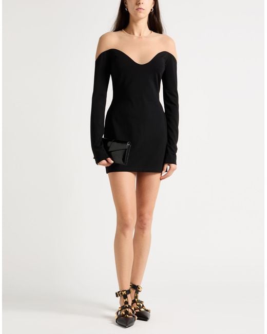 David Koma Black Mini Dress Viscose, Polyamide, Elastane
