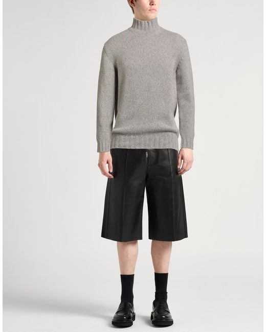 Fedeli Gray Turtleneck Alpaca Wool, Virgin Wool for men