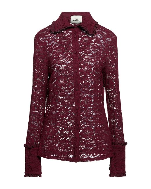 Pink Memories Purple Shirt Viscose, Cotton, Polyamide