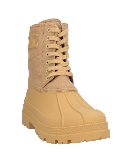 Céline Natural Camel Ankle Boots Textile Fibers, Synthetic Material