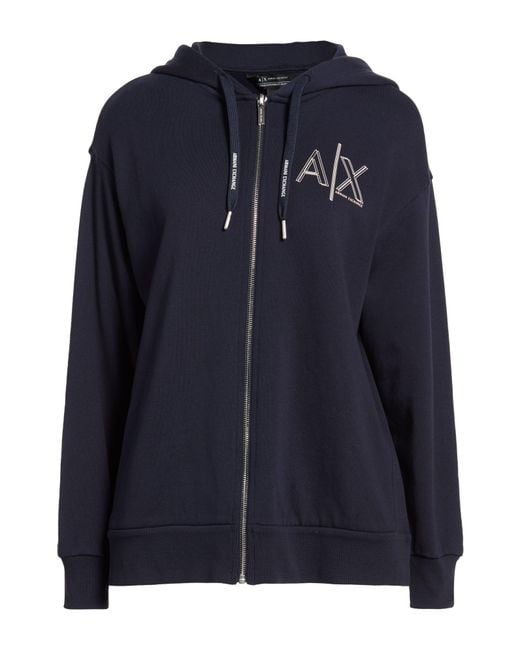 ARMANI EXCHANGE Blue Sweatshirt Cotton, Polyester, Elastane