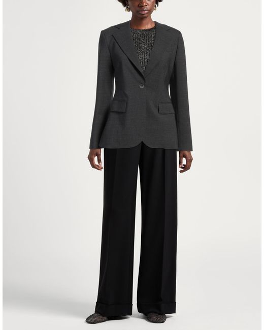 P.A.R.O.S.H. Black Charcoal Blazer Virgin Wool, Elastane