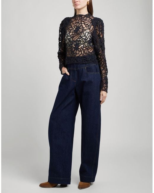 Isabel Marant Black Top Cotton, Silk