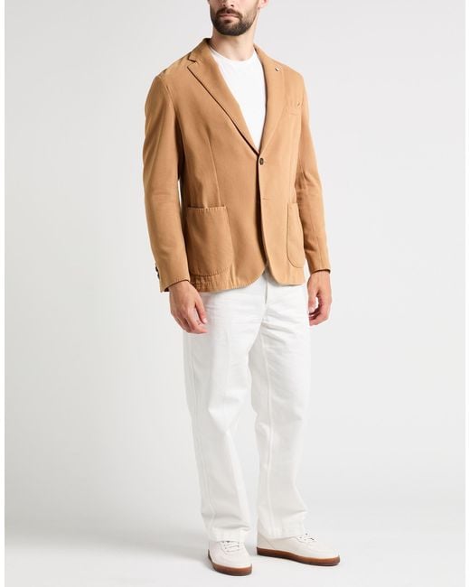 L.b.m. 1911 Natural Camel Blazer Cotton, Cashmere for men