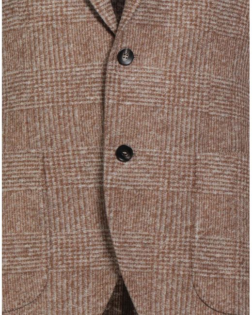 BRERAS Milano Brown Camel Blazer Acrylic, Virgin Wool, Polyester for men
