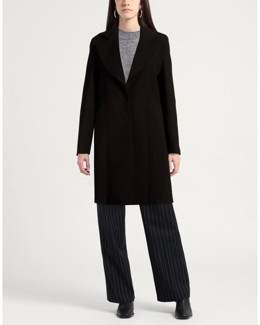 GAUDI Black Coat Polyester, Viscose, Elastane