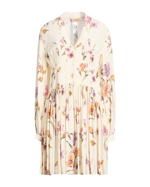 Twinset White Ivory Mini Dress Viscose