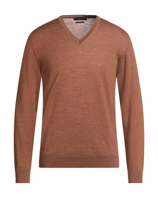 Daniele Fiesoli Brown Sweater Merino Wool for men
