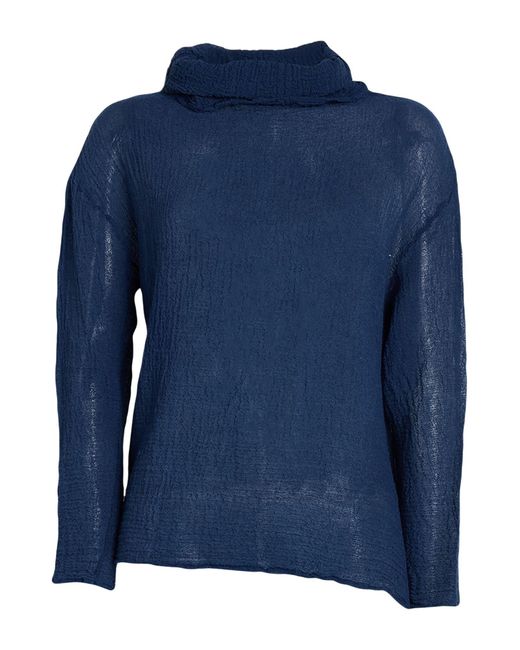 Shirt C-zero Blue Turtleneck Wool